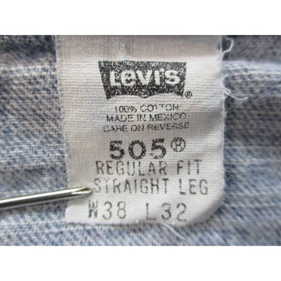 VTG Y2K Levi's Jeans Men's 38x32 Blue 505 Regular Straight Leg Denim Pants - Picture 7 of 9